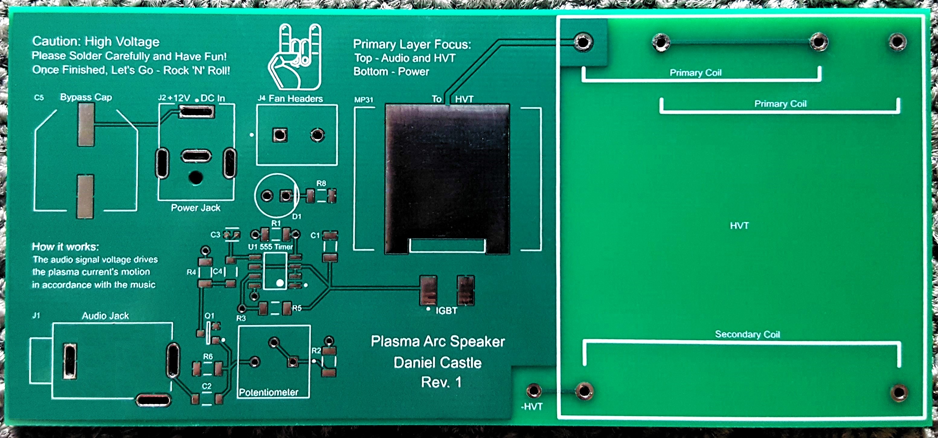 Plasma Arc Speaker Printed Top Layer